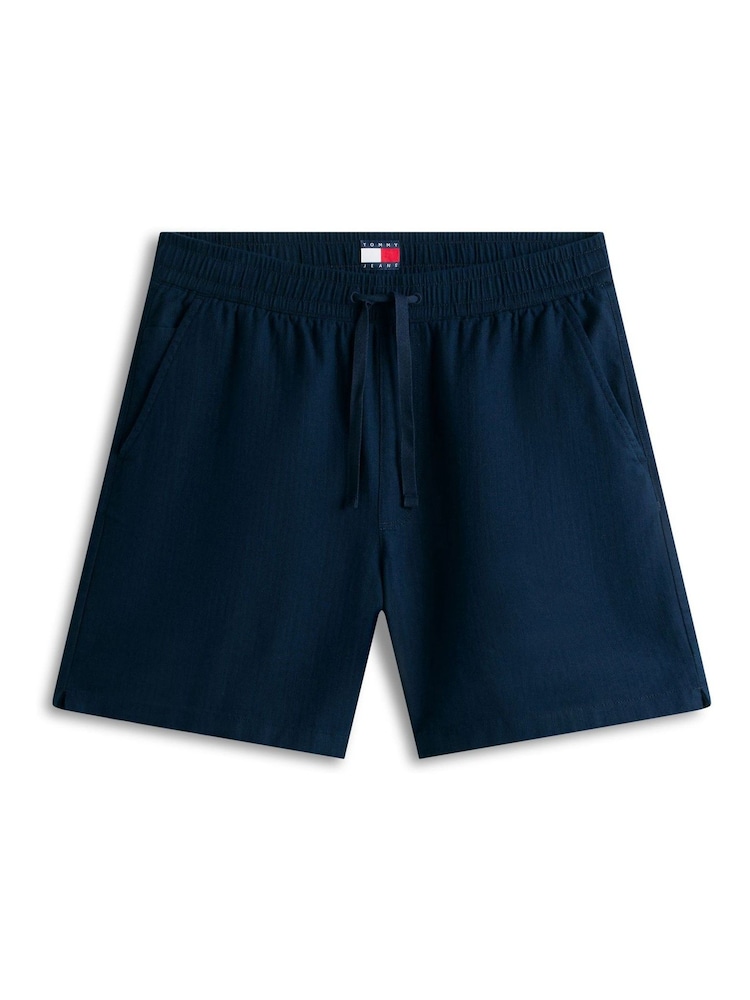 Blå - Tommy Jeans Logo Relaxed Shorts With Linen - Billede 5 af 5