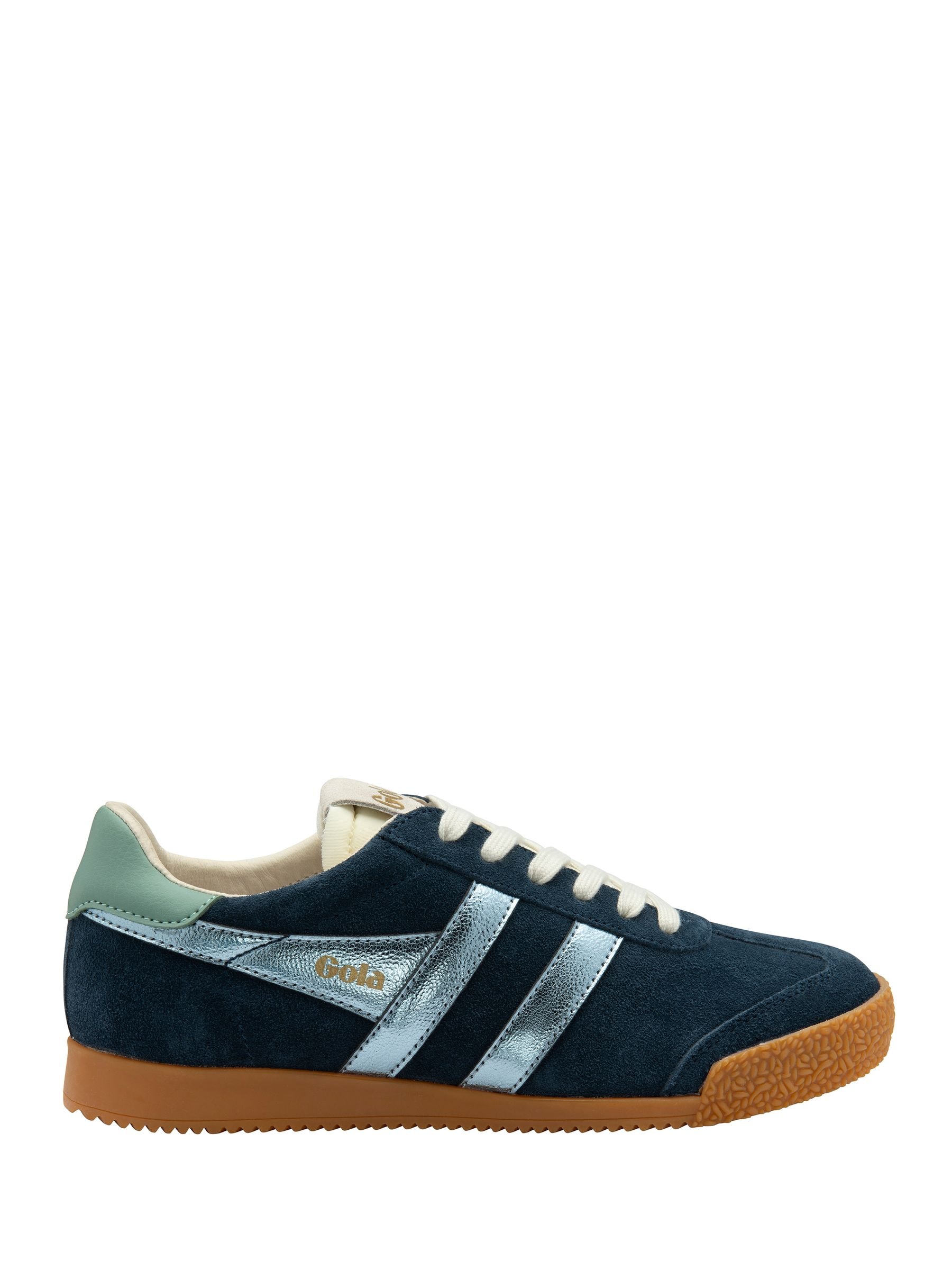 Gola Women's Blue Elan Glitz Suede Lace-Up Trainers - Image 1