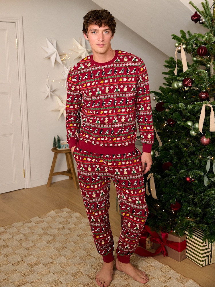 Red Wallace & Gromit Family Matching Christmas Pyjamas Set - Image 1 of 10 Red Wallace & Gromit Family Matching Christmas Pyjamas Set - Image 1 of 10