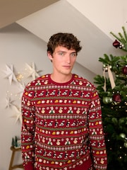 Red Wallace & Gromit Family Matching Christmas Pyjamas Set - Image 2 of 10