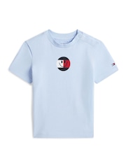 Tommy Hilfiger Blue Smiley Logo Jersey T-Shirt - Image 1 of 2