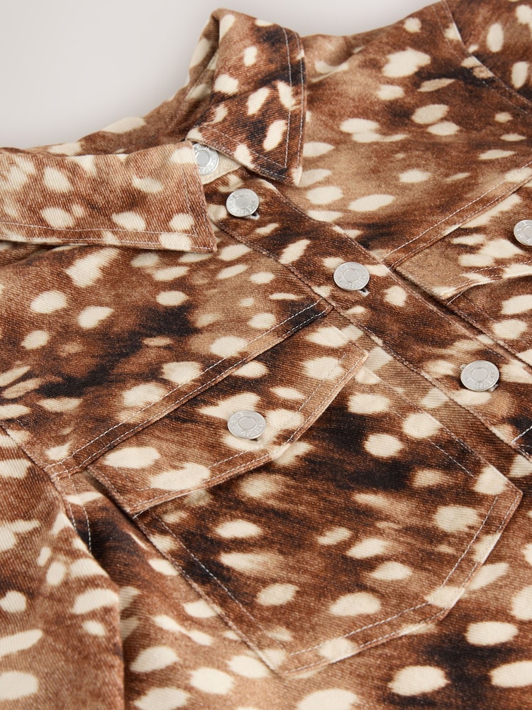 Animal Print Utility Shirt Mini Dress - Image 2 of 3 Animal Print Utility Shirt Mini Dress - Image 2 of 3
