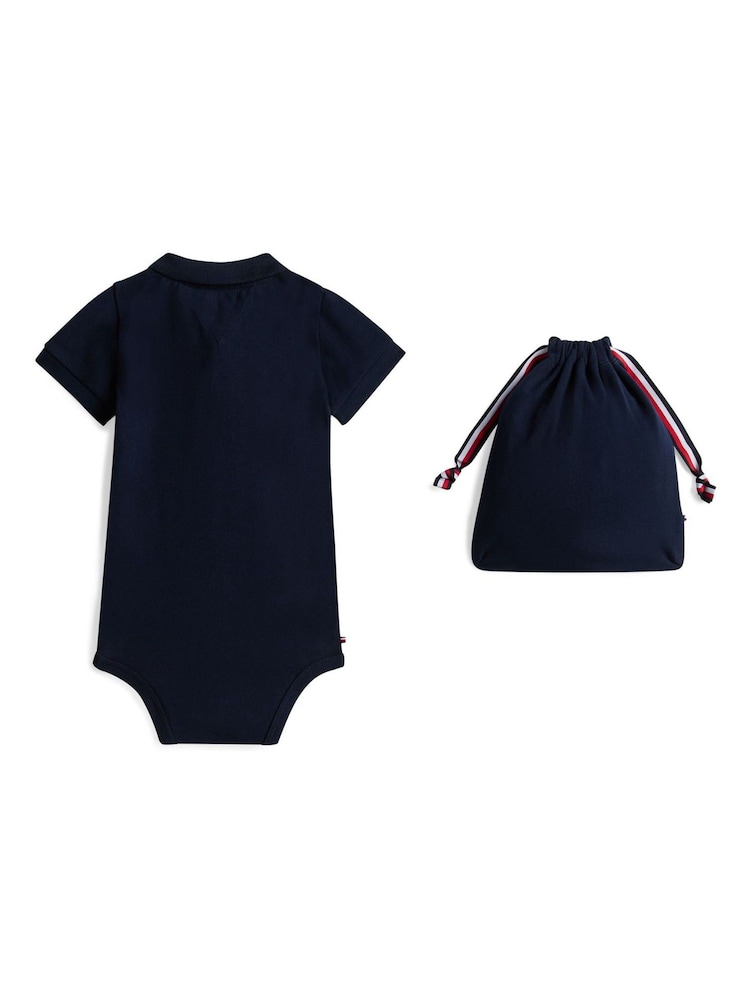 Tommy Hilfiger Blue Essential Polo Shirt Bodysuit Gift Set - Image 2 of 2 Tommy Hilfiger Blue Essential Polo Shirt Bodysuit Gift Set - Image 2 of 2