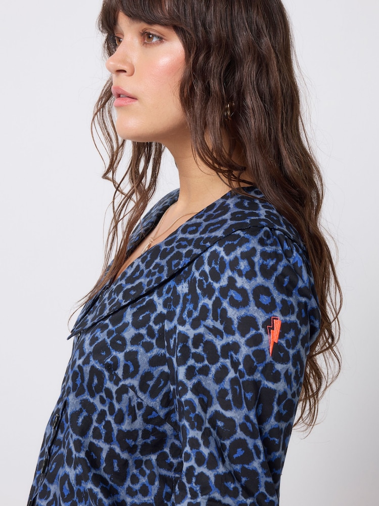 Scamp & Dude Blue Collared Blouse - Image 4 of 4 Scamp & Dude Blue Collared Blouse - Image 4 of 4