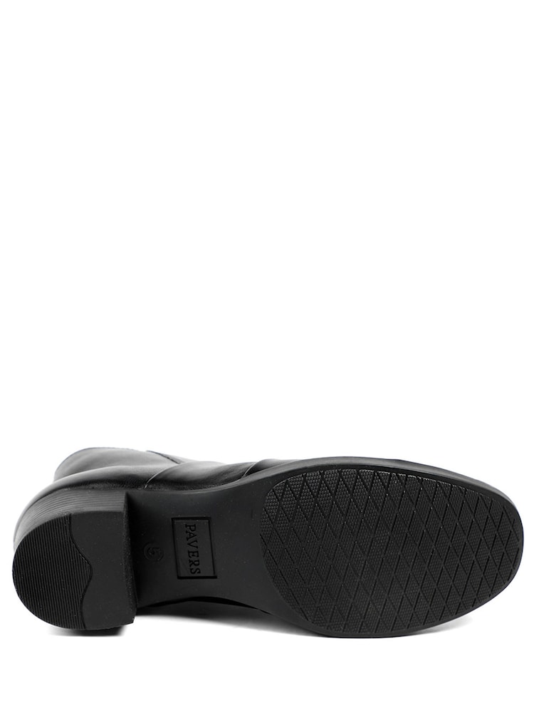 Pavers מגפוני עור בגזרה רחבה עם עקב בלוק - תמונה 5 מתוך 5