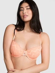 Victoria's Secret Pink Peach Tree Orange Lightly Lined Crochet Lace Bra - Image 1 of 2