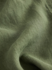 Khaki Green 100% Linen N. Premium Long Sleeve Shirt - Image 3 of 3