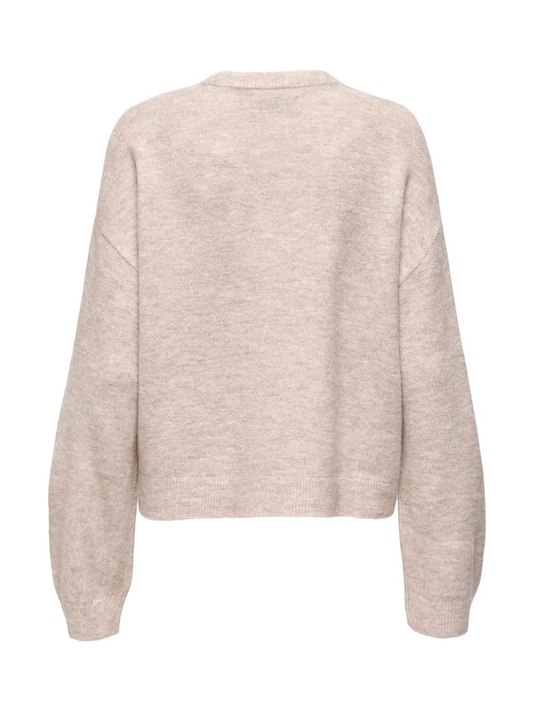 ONLY Cream Long Sleeve V-Neck Knit Jumper - Image 6 of 6