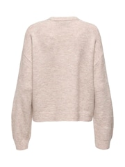 ONLY Cream Long Sleeve V-Neck Knit Jumper - Image 7 of 7