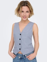 ONLY Blue Tailored Waistcoat - Image 1 of 6