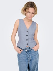 ONLY Blue Tailored Waistcoat - Image 4 of 6