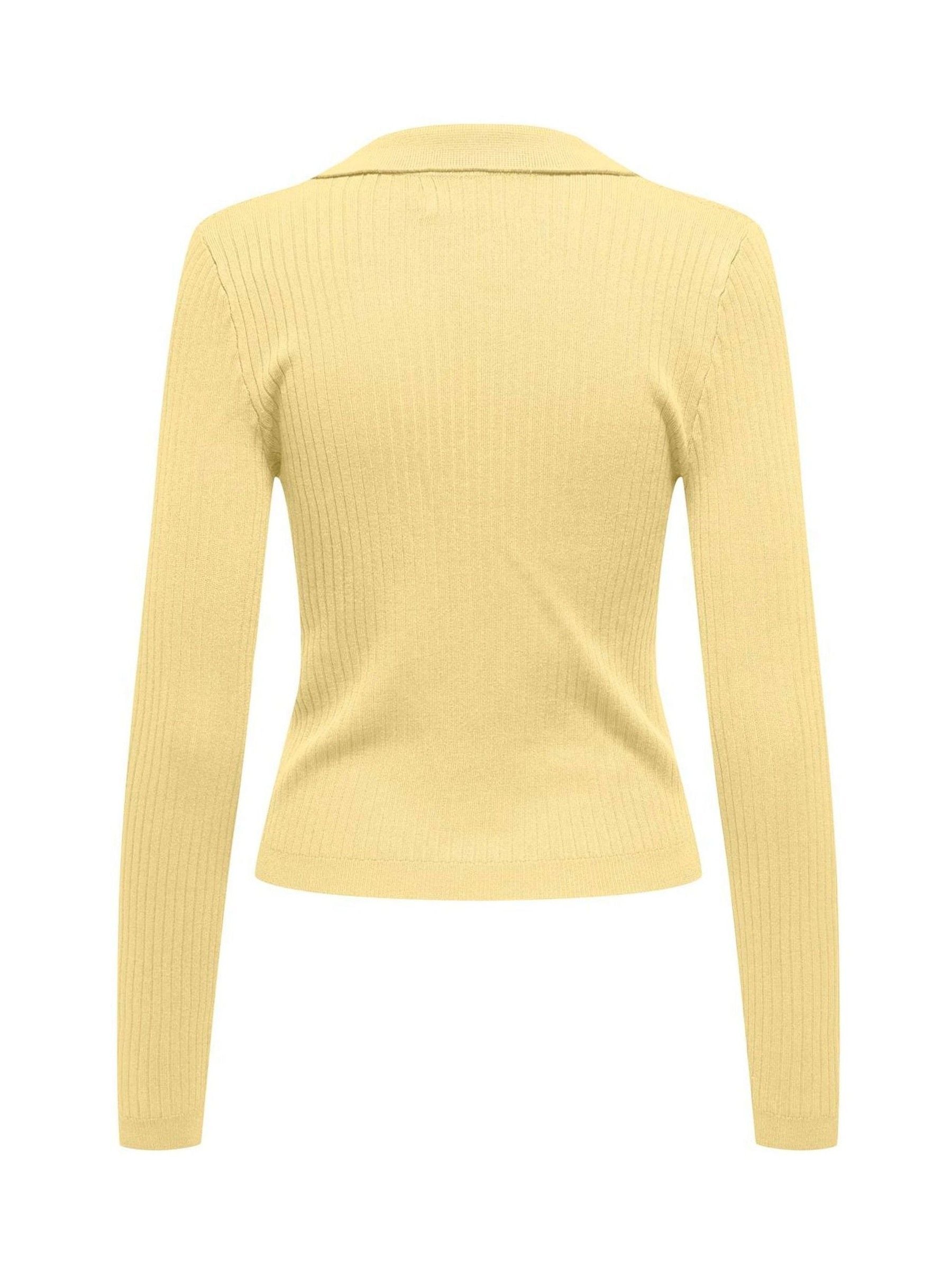 Buy ONLY Yellow Ribbed Knit Polo Shirt from Next USA