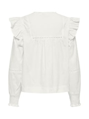 ONLY Frill Detail Long Sleeve Cotton Blouse - Imaginea 6 din 6