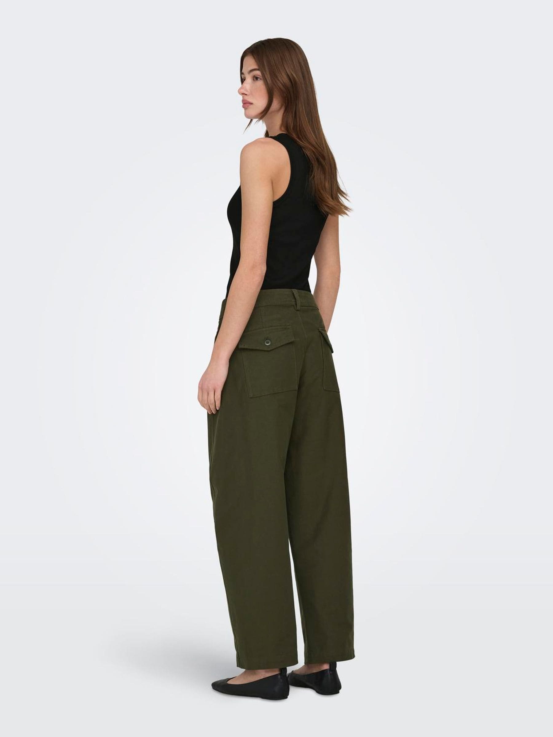 Buy ONLY Green Barrel Leg Chino Pants from Next USA