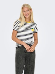 ONLY Striped Lemon T-Shirt - Imaginea 2 din 5