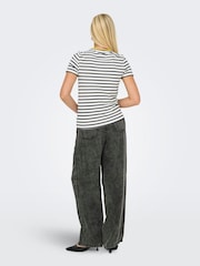 ONLY Striped Lemon T-Shirt - Imaginea 3 din 5