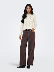 ONLY Floral Details Cable Knit Jumper - Imagen 3 de 6