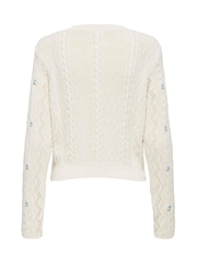 ONLY Floral Details Cable Knit Jumper - Imagen 6 de 6