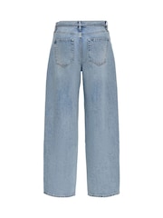 ONLY Mid Waist Relaxed Barrel With Tie Belt Jeans - Imaginea 5 din 5