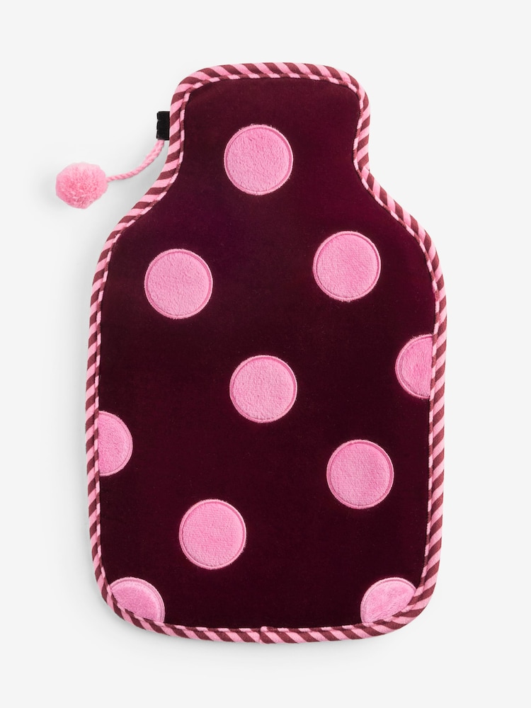 Pink Polka Dot Hot Water Bottle - Image 3 of 3 Pink Polka Dot Hot Water Bottle - Image 3 of 3
