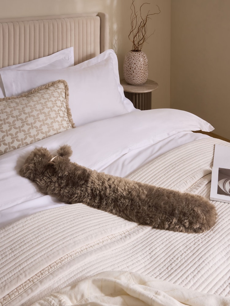 Brown Long Faux Fur Hot Water Bottle - Image 1 of 3 Brown Long Faux Fur Hot Water Bottle - Image 1 of 3