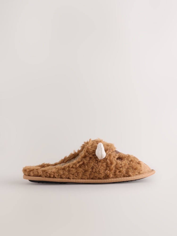 Brown Hamish Mule Slippers - Image 2 of 5 Brown Hamish Mule Slippers - Image 2 of 5