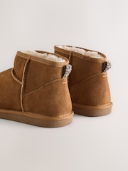 Tan Brown Suede Slipper Boots - Image 3 of 6