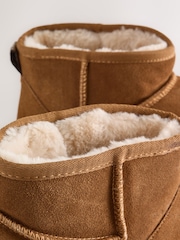 Tan Brown Suede Slipper Boots - Image 6 of 6