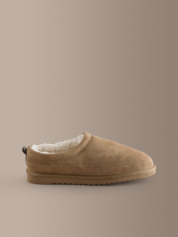 Taupe Brown Closeback Slippers - Image 2 of 5