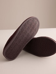 Burgundy Red Faux Fur Lined Signature Suede Mule Slippers - Image 6 of 6