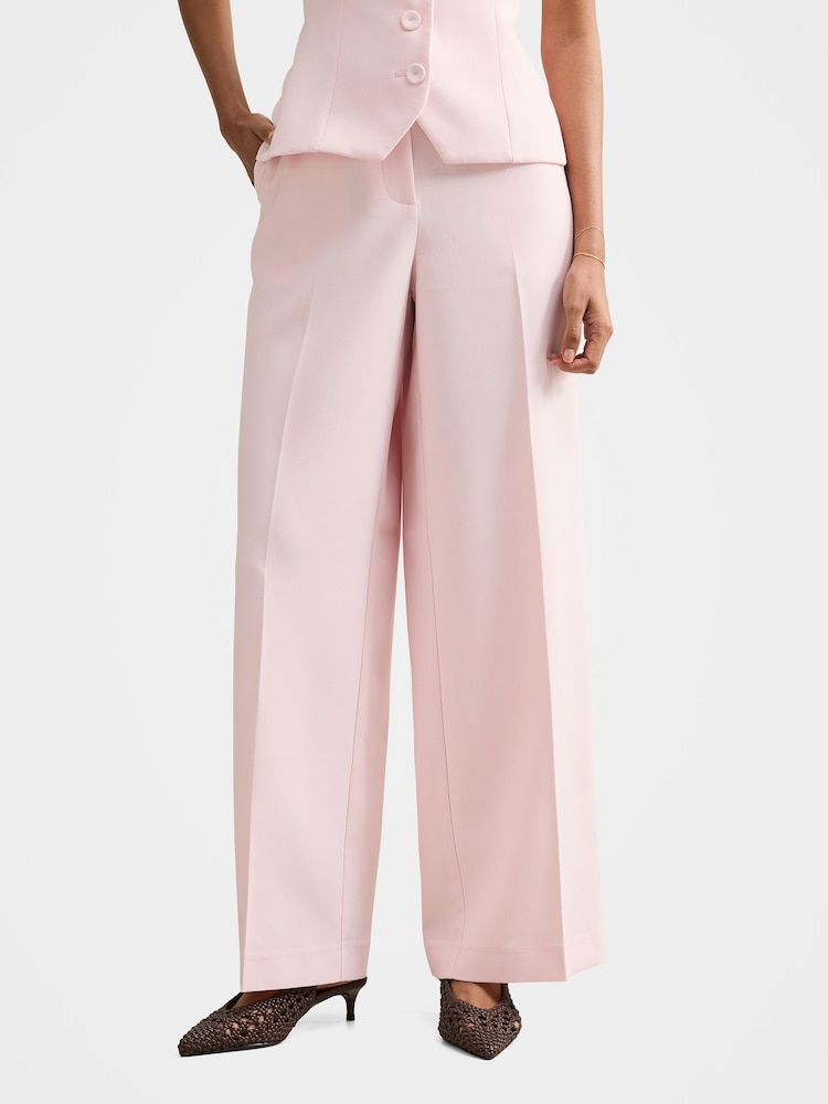 Forever New Pink Veda Petite Wide Leg Trousers - Image 1 of 5