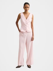 Forever New Pink Veda Petite Wide Leg Trousers - Image 5 of 5