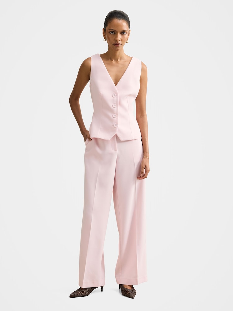 Forever New Pink Veda Petite Wide Leg Trousers - Image 5 of 5