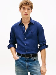 Tommy Hilfiger Regular Fit Washed Pure Linen Shirt - صورة 1 من 5