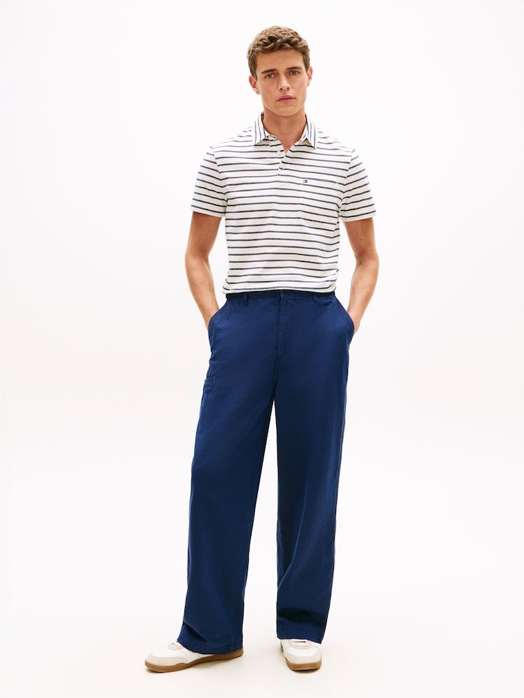 藍色 - Tommy Hilfiger Stripe Jersey Polo Shirt - 圖片 2，共 5