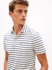 藍色 - Tommy Hilfiger Stripe Jersey Polo Shirt - 圖片 4，共 5