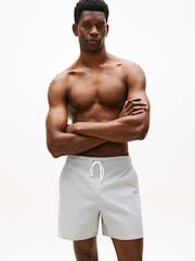 Tommy Hilfiger Grey Essential Ithaca Stripe Mid Length Swim Shorts - Image 1 of 5