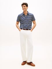 Carbon Navy / Ivory Petal - Tommy Hilfiger Stripe Jersey Polo Shirt - 圖片 2，共 5