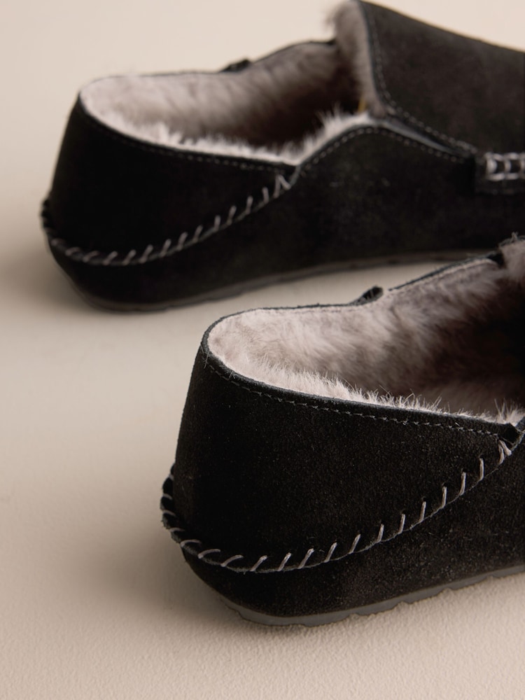 Black Suede Stitch Signature Kickdown Slippers - Image 10 of 10 Black Suede Stitch Signature Kickdown Slippers - Image 10 of 10