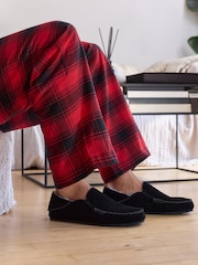 Black Suede Stitch Signature Kickdown Slippers - Image 3 of 10