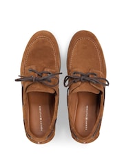 Tommy Hilfiger Natural Suede Flexible Sole Boat Shoes - Image 4 of 6