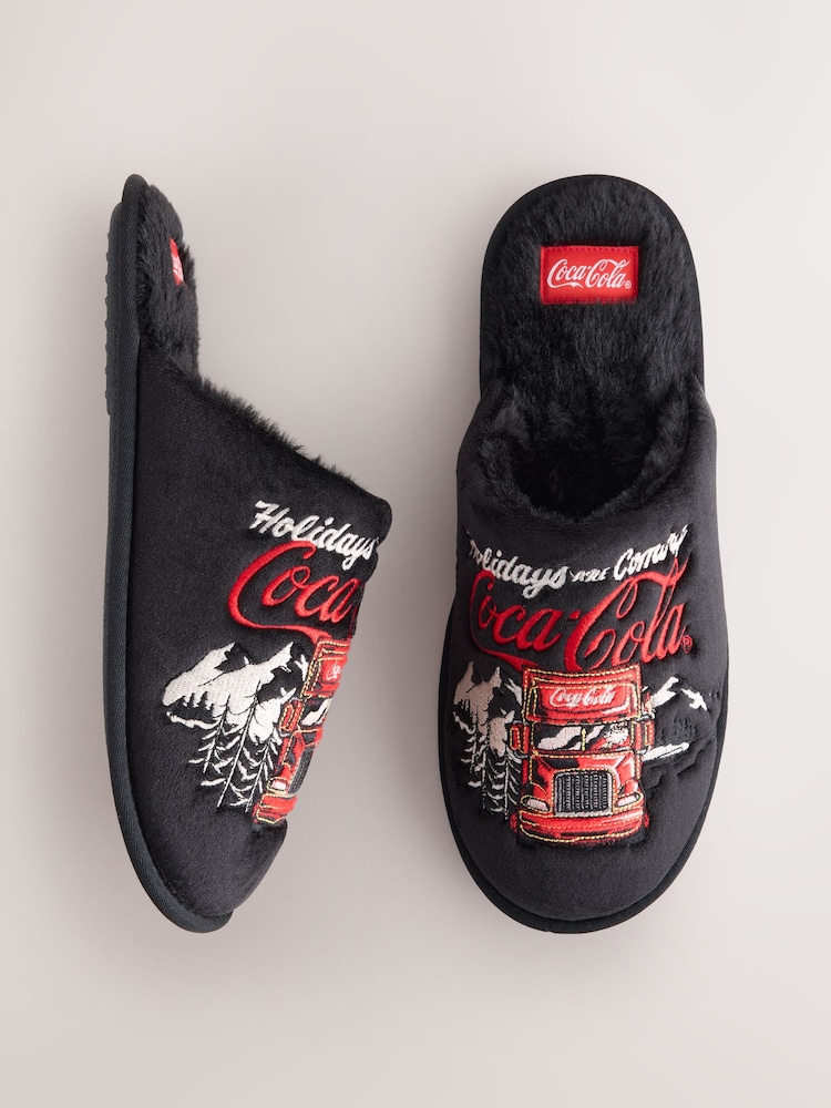 Black/Red Coca-Cola Mule Slippers - Image 1 of 5