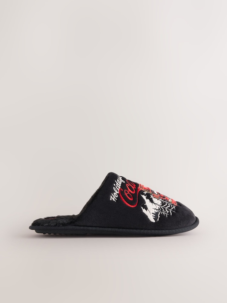 Black/Red Coca-Cola Mule Slippers - Image 2 of 5