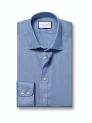 Charles Tyrwhitt Blue Non-Iron Puppytooth Shirt - Image 4 of 6