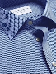 Charles Tyrwhitt Blue Non-Iron Puppytooth Shirt - Image 5 of 6