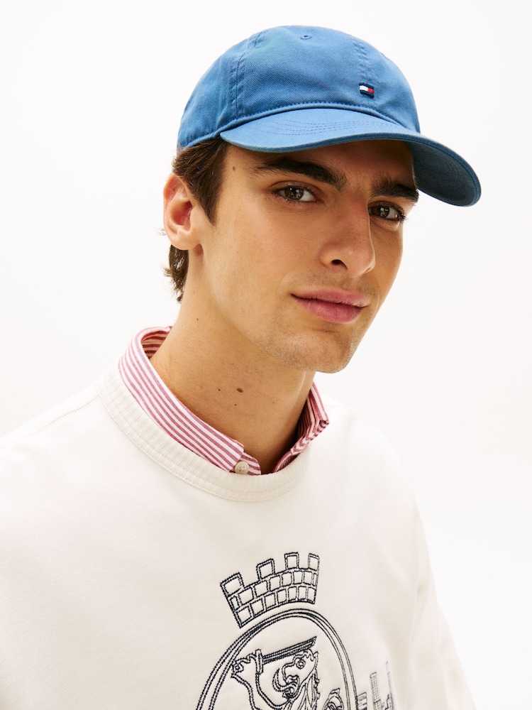Tommy Hilfiger Blue Hilfiger Flag Embroidery Baseball Cap - Image 4 of 4 Tommy Hilfiger Blue Hilfiger Flag Embroidery Baseball Cap - Image 4 of 4
