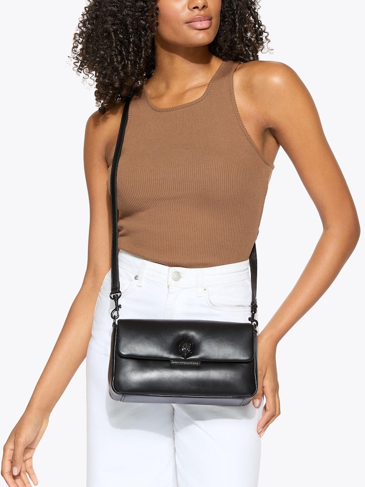 Kurt Geiger London Black Leather Oxford Drench Bag - Image 2 of 5