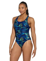 Zoggs Sonic Back Blue Swimsuit With Shelf Bra Lining - Image 3 of 6