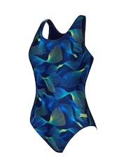 Zoggs Sonic Back Blue Swimsuit With Shelf Bra Lining - Image 5 of 6
