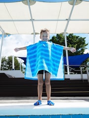 Zoggs Poncho Hooded Nautical Stripes Towel - Image 1 of 3